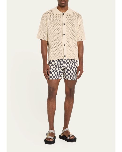 FRAME White Vintage-print Shorts for men