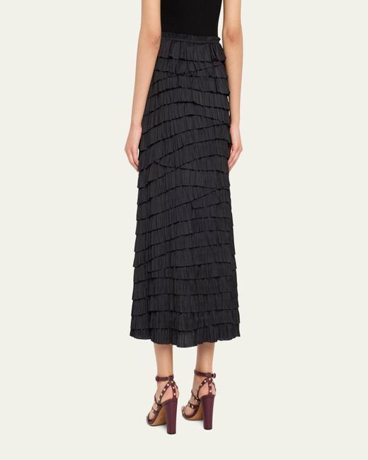 Ulla Johnson Black Eloise Layered Ruffle Skirt