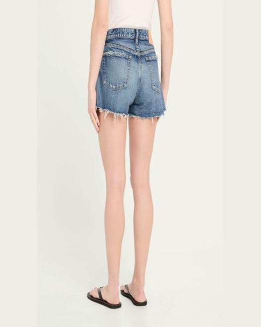 Moussy Blue Manhasset Distressed Denim Shorts