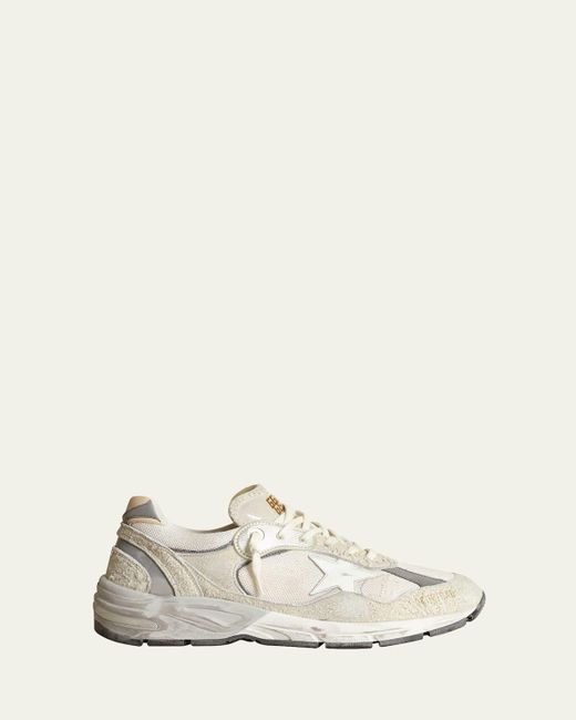 Golden Goose Deluxe Brand White Star Dad Mixed Leather Running Sneakers