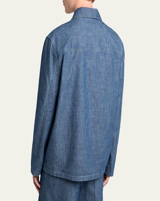 Jil Sander Blue Denim Chore Jacket for men