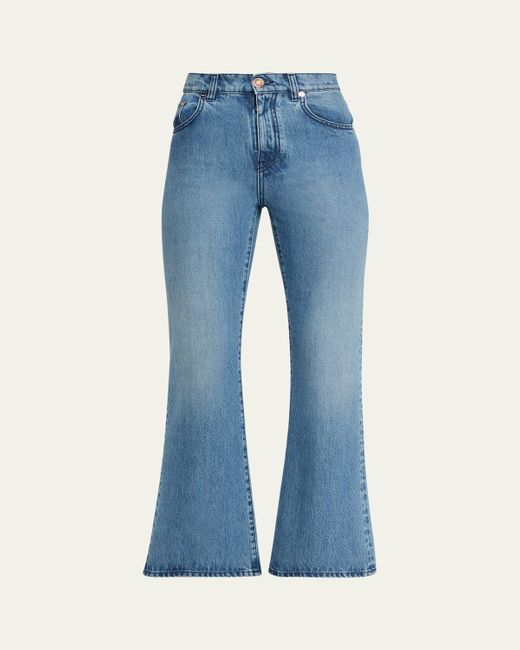 Gabriela Hearst Women's Blue Ezra Cropped Bootcut Denim Jeans