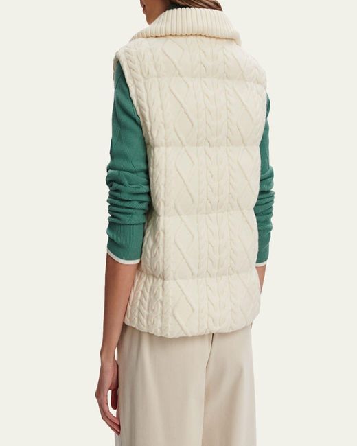 Varley Natural Irina Cable-Knit Puffer Vest