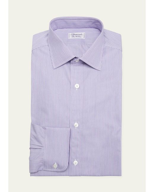 Charvet Purple Micro-stripe Cotton Dress Shirt for men