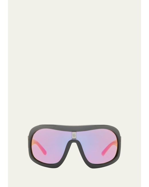 Moncler Multicolor Franconia Black Acetate Shield Sunglasses