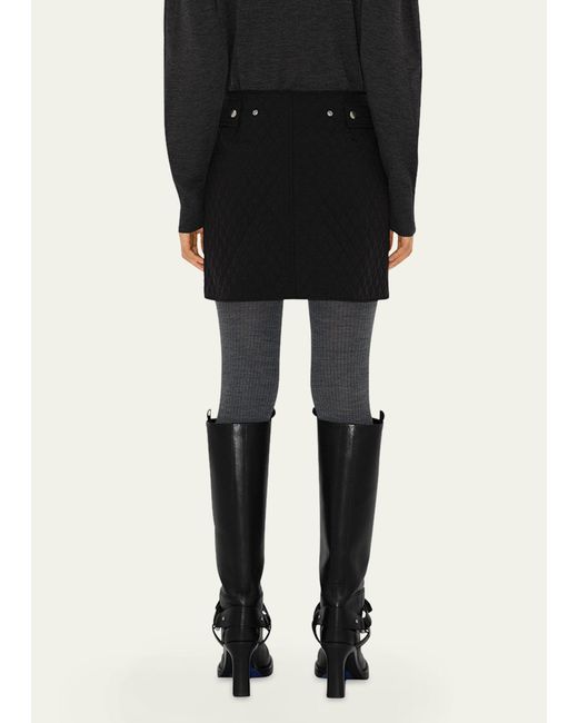 Burberry Quilted Mini Skirt With Zipper Detail in Black Lyst