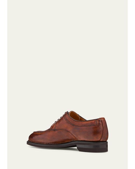 Bontoni Brown Quasimodo Split-toe Leather Derby Shoes for men