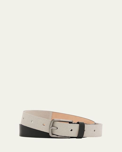 Giorgio Armani Natural Suede And Leather Reversible Belt for men