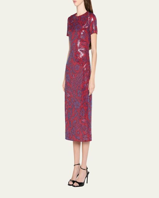 diane von furstenberg red sequin dress Sequined Mini Dress