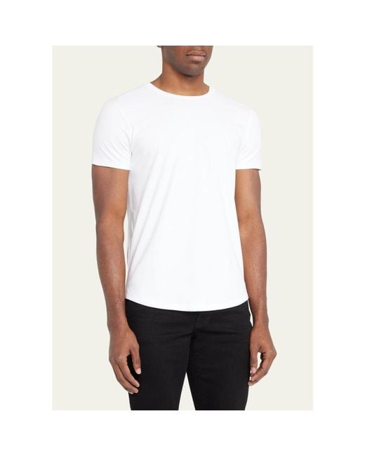 Monfrere White Dann Solid Crew T-Shirt for men