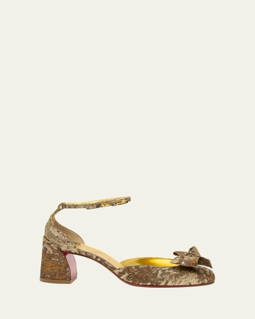 Christian Louboutin Natural Jane Bow Sole Pumps