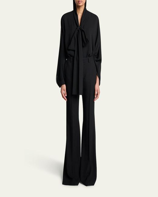 Balenciaga Black High-Rise Flare Pants