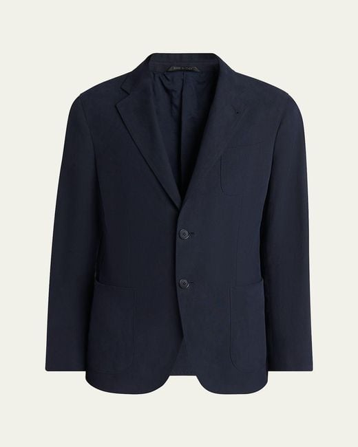 Giorgio Armani Blue Upton Linen Jacket for men