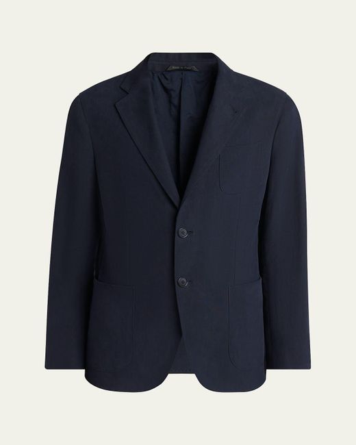 Giorgio Armani Blue Upton Linen Jacket for men