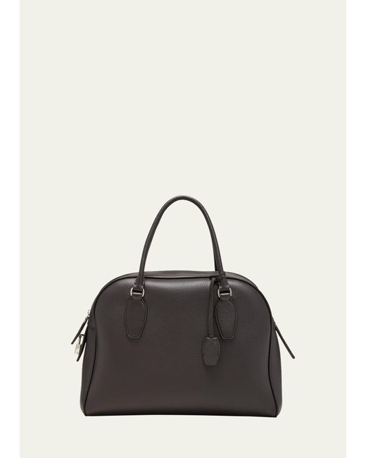 The Row Black India 12 Top-handle Bag In Deerskin Leather