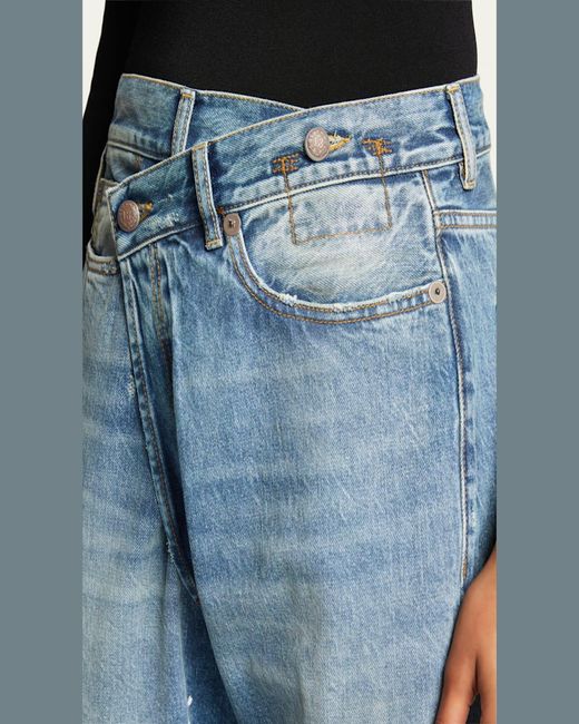 R13 Blue Crossover Cuffed Jeans