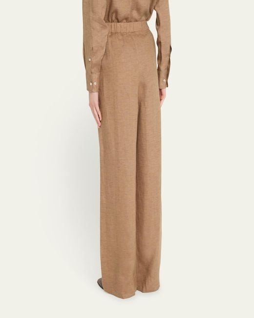 Loro Piana Natural Valerio Linen Straight-Leg Sunny Trousers