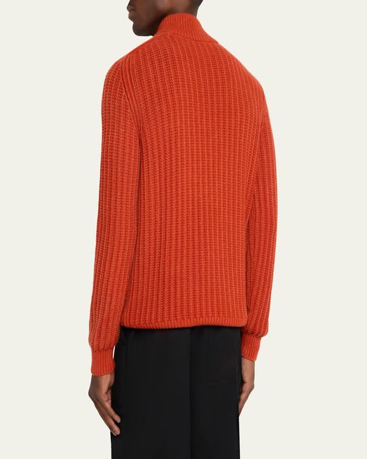 Iris Von Arnim Red Eugene Half-Zip Cashmere Pullover for men
