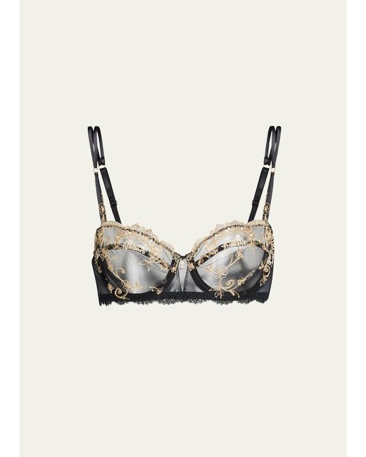 Lise Charmel Natural Floral-embroidered Two-part Demi Bra