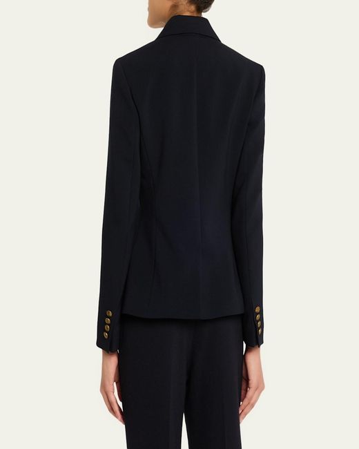 Max Mara Blue Single-Breasted Stretch Wool Jacket