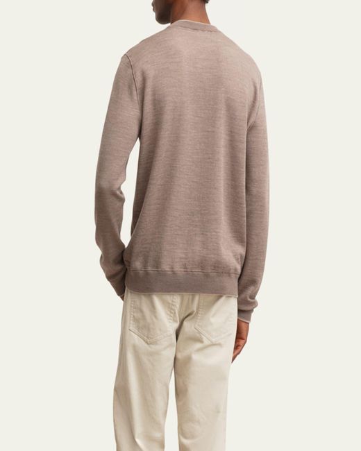 Iris Von Arnim Brown Dawson Wool Crewneck Sweater for men