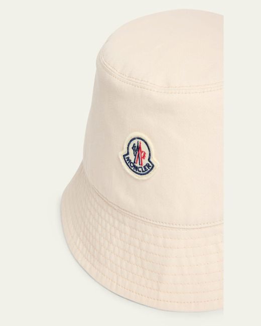 Moncler Natural Logo Patch Bucket Hat for men