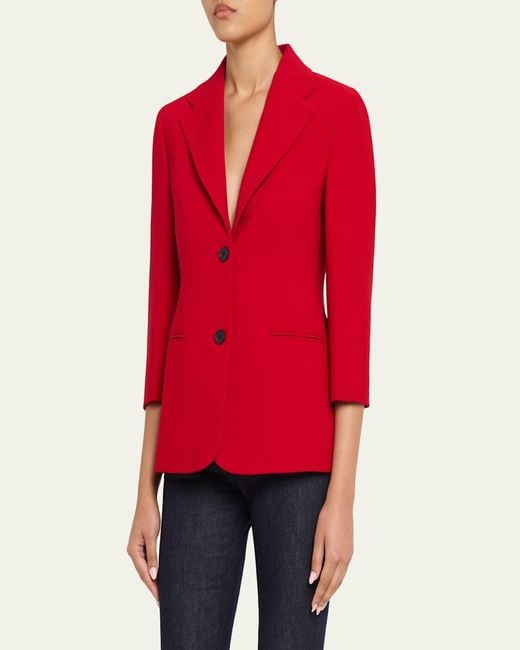 Givenchy Red Single-Breasted Blazer Jacket