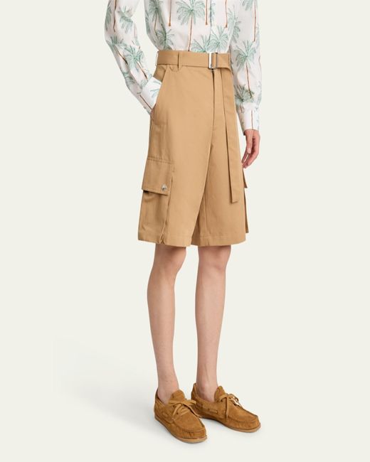 Jacquemus Natural Cargo Bermuda Shorts for men