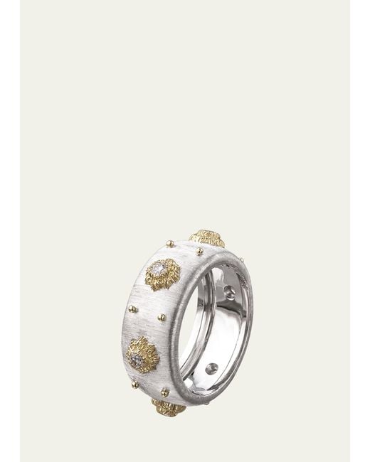 Buccellati White 18k Gold Macri Classica Ring With Diamonds