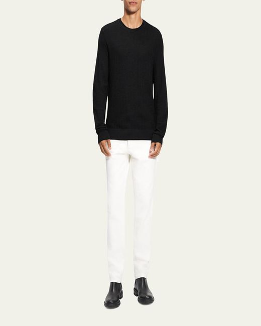 Theory Black Merino Wool Crewneck Sweater for men