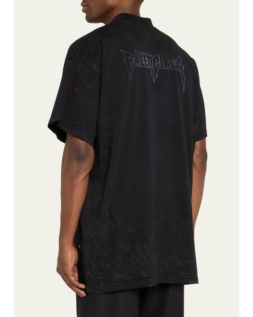 Balenciaga Black Paris Moon Jersey T-shirt for men