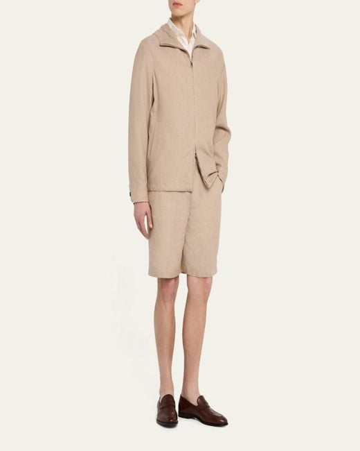 Loro Piana Natural Dennis Linen Full-Zip Blouson for men