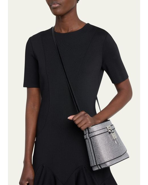 Givenchy Natural Shark Lock Bucket Bag In Embellished Leather