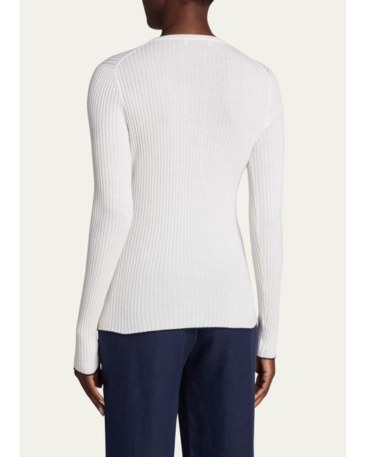 Gabriela Hearst Natural Browning Ribbed Cashmere-silk Sweater