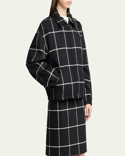Courreges Black Checked Bomber Jacket