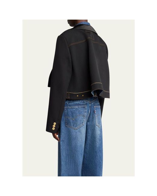 Sacai Blue Layered Wool Denim Jacket