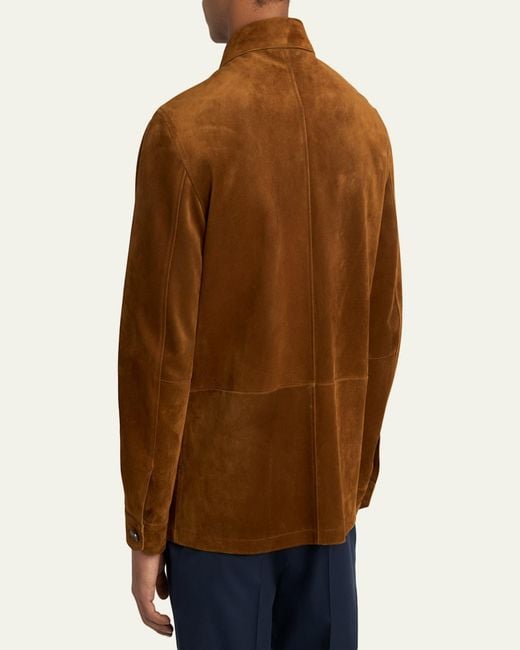 Brioni Brown Suede Desert Jacket for men