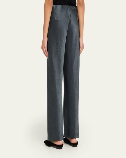 Vince Natural Fluid Bias-Cut Crushed Satin Pants