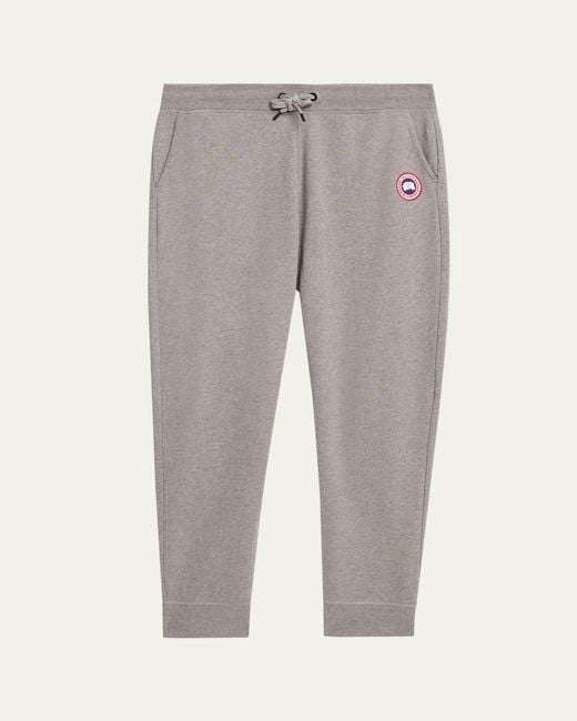 Canada Goose Gray Huron Logo-Patch Sweatpants for men