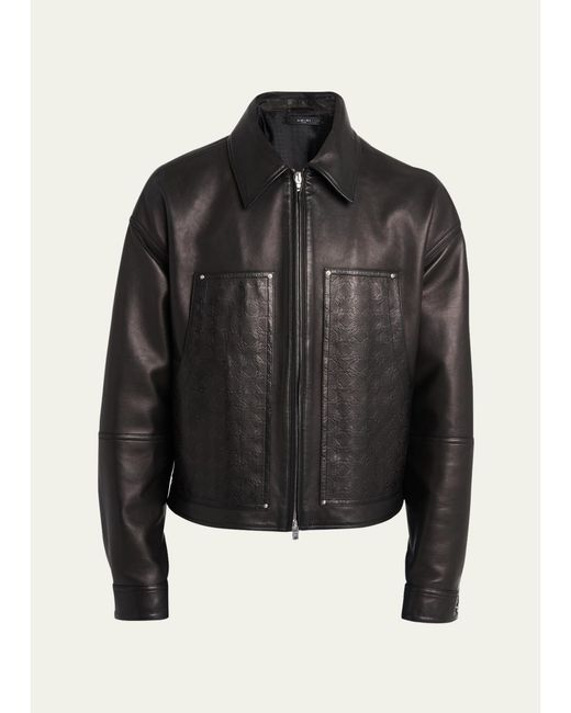 Amiri Black Ma Quad Leather Work Jacket for men