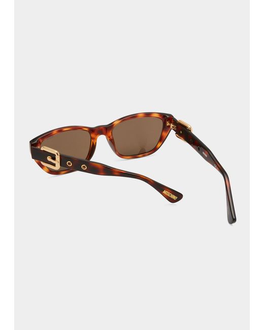 Moschino Natural Buckle Nylon & Plastic Cat-eye Sunglasses