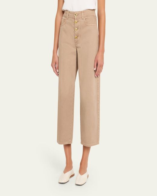 L'Agence Natural Liora High-Rise Wide Cropped Jeans
