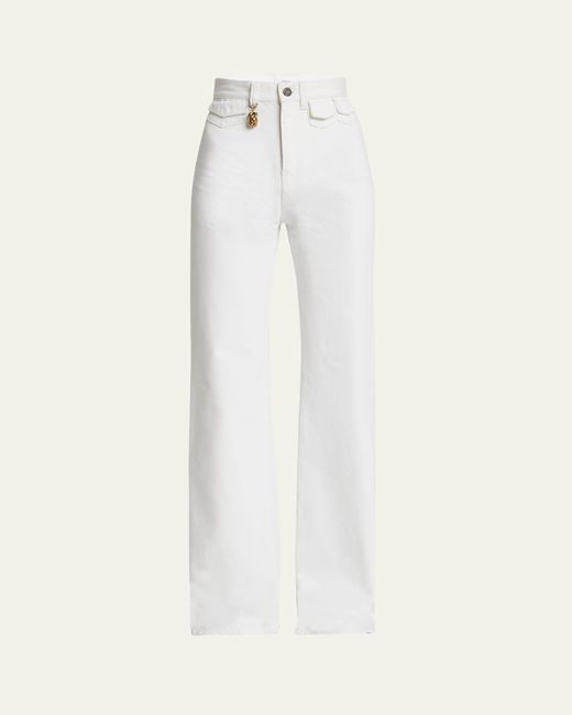 Chloé White High Rise Flared Jeans