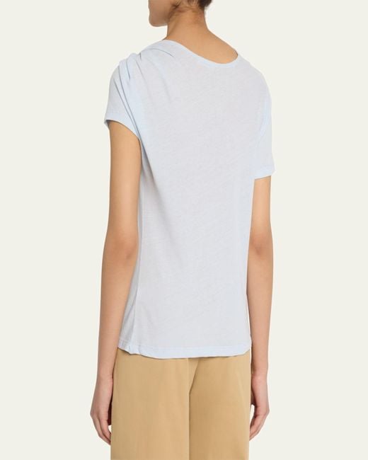 A.L.C. White Liz Short-Sleeve Twist Top