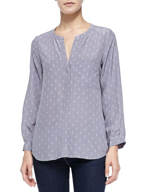 Michael Kors Women's Natural Button-Down Floral Burnout Cotton Shirt