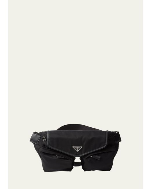 Prada Black Nylon Belt Bag for men