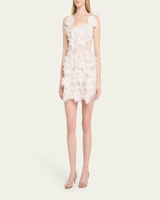 Bronx and Banco Natural Rosalie Sequin-Embellished Applique Mini Dress
