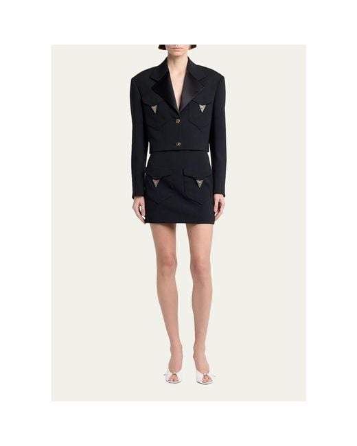 Versace Black Wool Mini Skirt