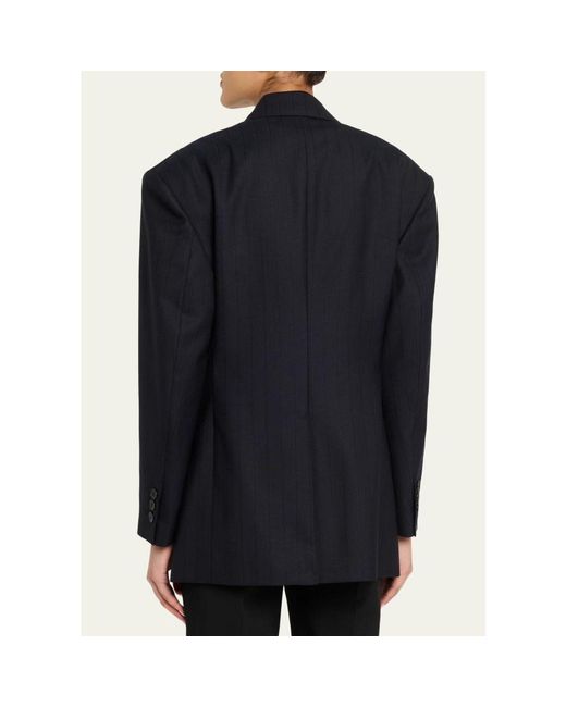 Versace Blue Oversized Double-Breasted Blazer