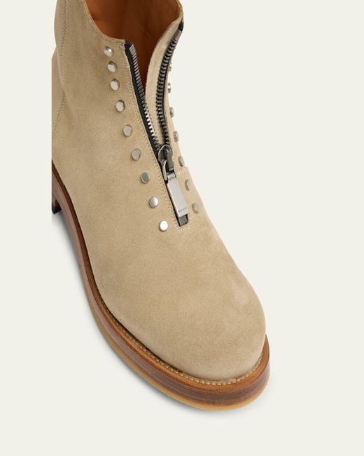 Alexander McQueen Natural The Maker Suede Zip-Up Boots for men